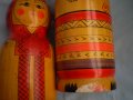 Винтидж СССР, съветска руска мамтрьошка, дървена гнездяща кукла, поставка за бутилка водка, снимка 2