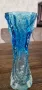 Kurt Wokan–немска ваза– кора от синьо стъкло от Ингрид Глас, 1970 г., снимка 1