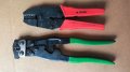 Клещи за кримпване (кербоване) на кабелни обувки и два кабела с гилза, снимка 1