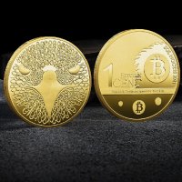 1 Биткойн цент Орел / 1 Bitcoin cent Eagle - Gold, снимка 1 - Нумизматика и бонистика - 38044738