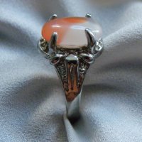 Сребърен пръстен със слънчев камък, снимка 2 - Пръстени - 42755731