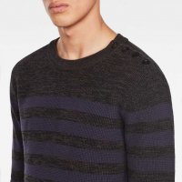 G-STAR Dadin stripe r knit l/s - страхотен мъжки пуловер, снимка 2 - Пуловери - 31400170