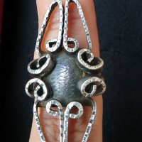 Стар турски пръстен ръчна изработка проба 925 Житен клас , снимка 3 - Пръстени - 30033915