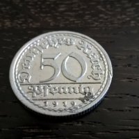 Райх монета - Германия - 50 пфенига | 1919г.; серия А, снимка 1 - Нумизматика и бонистика - 29269768