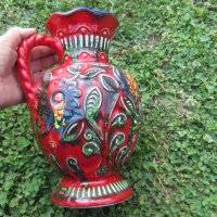 Красива германска ваза или кана, червена със синьо, снимка 6 - Вази - 31802281