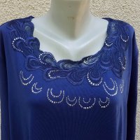 8XL Нова блуза M. Collection в синьо, снимка 2 - Туники - 37340486