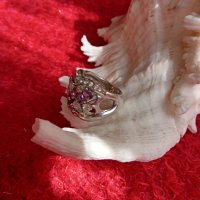 Масивен, маркиран сребърен пръстен с аметисти и циркони, снимка 5 - Пръстени - 36690286