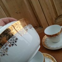 Порцелан чаши за чай Чехословакия с позлата, снимка 8 - Антикварни и старинни предмети - 35088758