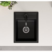 Гранитна Мивка за Кухня модел РИГА Черна - Антибактериална Кухненска мивка , снимка 4 - Мивки - 30065200