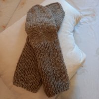 Ръчно плетени мъжки чорапи от вълна, размер 45, снимка 2 - Мъжки чорапи - 44434114