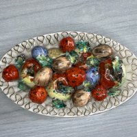 Декоративна порцеланова чиния с плодове. №4630, снимка 1 - Антикварни и старинни предмети - 42520785