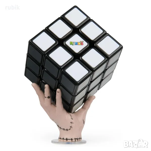 Оригинален магически пъзел Rubik’s Greyscale Wednesday Cube 3x3x3 - С цветни пластини, снимка 1