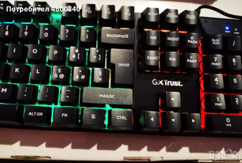 РГБ клавиатура Тръст, снимка 1