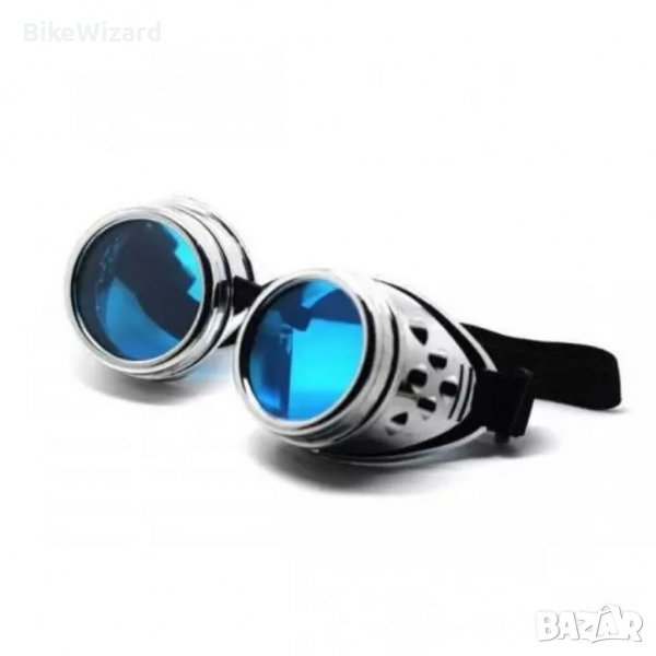 Steampunk очила Мъжки дамски Кибер очила със сини стъкла НОВИ, снимка 1