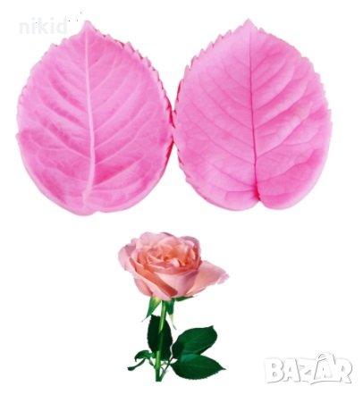 голямо листо лист роза силиконов молд вейнър вайнър украса декор фондан шоколад торта др., снимка 1