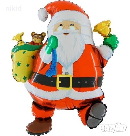 Дядо Коледа с чувал фолио фолиев балон хелий или въздух парти, снимка 1