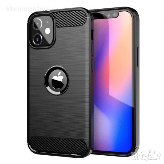 Силиконов кейс MBX Carbon, За iPhone 11 Pro (5.8), Черен, снимка 1