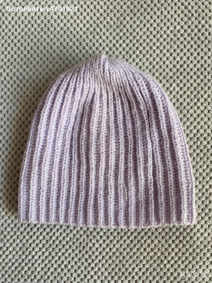 Лилава плетена шапка, снимка 1