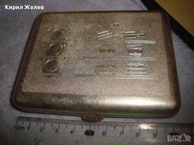 РЯДКА ФИГУРАЛНО ОРНАМЕНТИРАНА СРЕБРИСТА ВИНТИДЖ ТАБАКЕРА 32185, снимка 1
