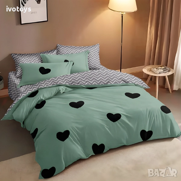 Двулицево спално бельо с два горни плика, 7 части - Код WS18384, снимка 1