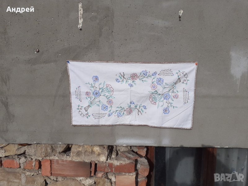 Старинен бродиран ковьор,покривка за стена #50, снимка 1