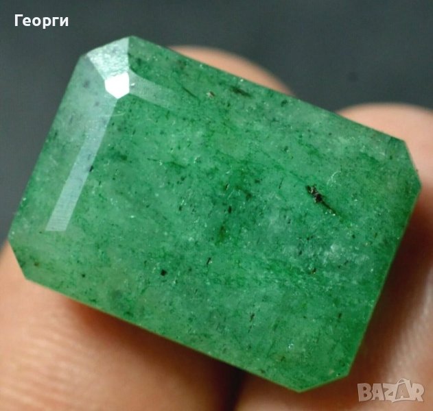 14,25 карата Естествен зелен изумруд Замбийски сертифициран камък, снимка 1