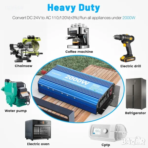 2000 вата чиста синусоидална инверторна мощност, снимка 1