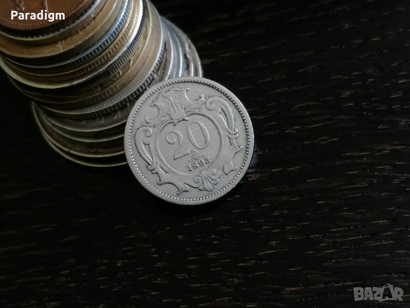 Монета - Австро-Унгария - 20 хелера | 1893г., снимка 1