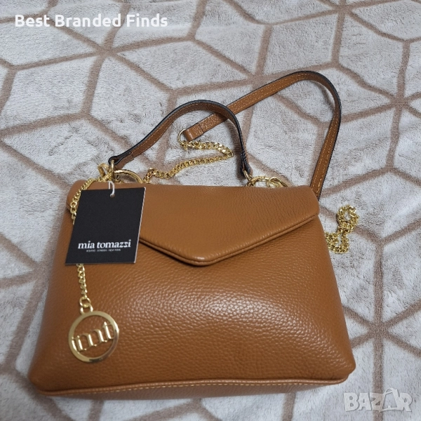 Нова! Оригинална чанта Mia Tomazzi, естествена кожа , снимка 1