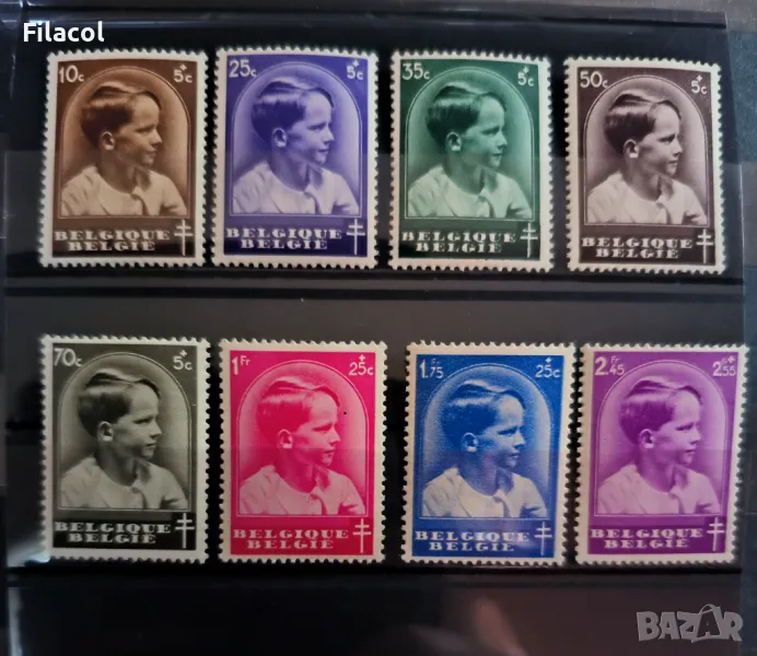 Белгия 1936 г. Борбата срещу туберкулозата пълна серия MNH, снимка 1