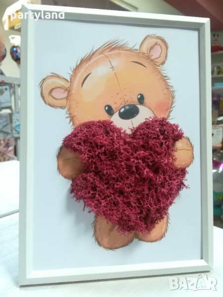 Подарък за Свети Валентин картина със скандинавски мъх , снимка 1