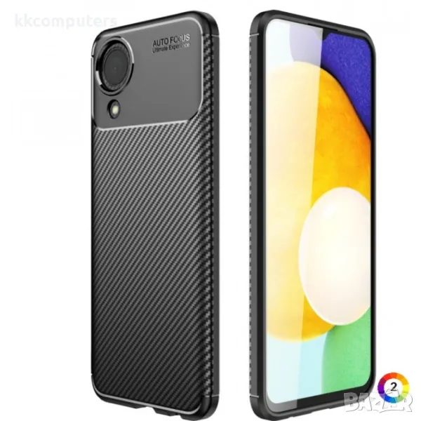 Samsung Galaxy A03 Core Удароустойчив Carbon Fiber Калъф и Протектор, снимка 1