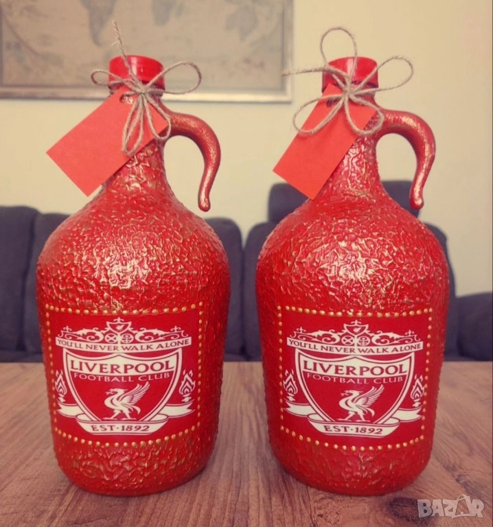 Стъклена дамаджана за феновете на Ливърпул , снимка 1