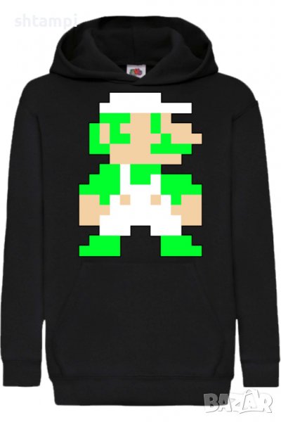 Детски Суитчър/Суитшърт Luigi 8-bit,Super Mario,Игра,Подарък,Изненада,Забавление,Рожден Ден, снимка 1