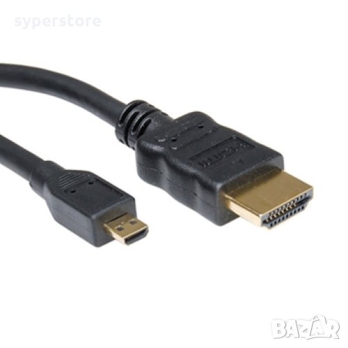 Кабел HDMI-Micro HDMI 2м Roline 11.99.5581 HDMI-M to Micro HDMI-M High Speed with Ethernet, снимка 1