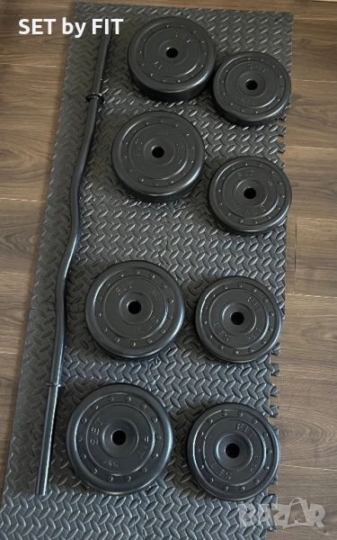 Крив лост с 30кг тежести , снимка 1