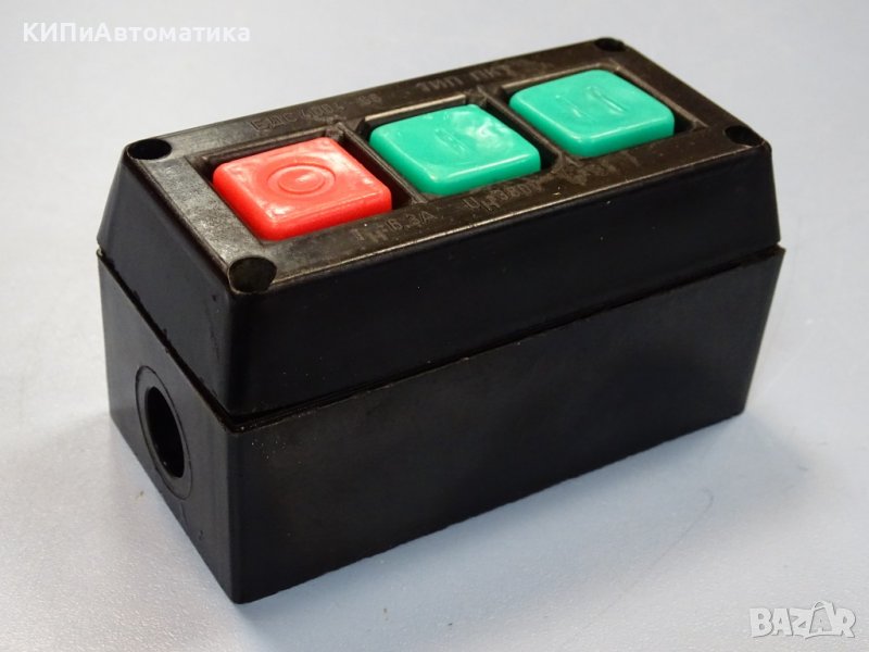 бутон пусков-пост пусков ПКТ 3-бутона 6.3A 380V, снимка 1