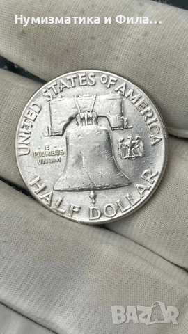 Сребърна монета САЩ 1/2 долар 1948 година, снимка 2 - Нумизматика и бонистика - 52703923