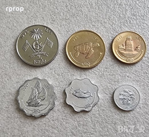 Екзотични монети. Малдиви.  Лот. 1, 5, 10, 25 , 50 лаари  и 1 рупия.  Лот. 6 бр. UNC., снимка 4 - Нумизматика и бонистика - 42340051