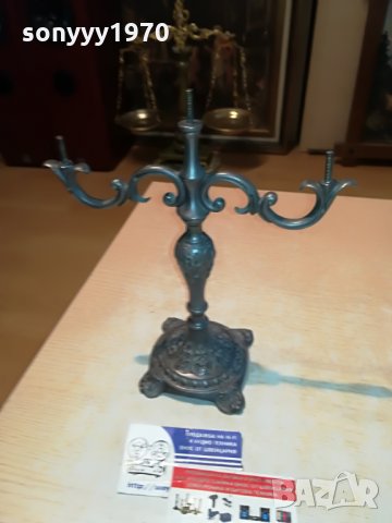 свещник за 3 свещи 23х21х10см внос франция 1208211047, снимка 3 - Антикварни и старинни предмети - 33794049