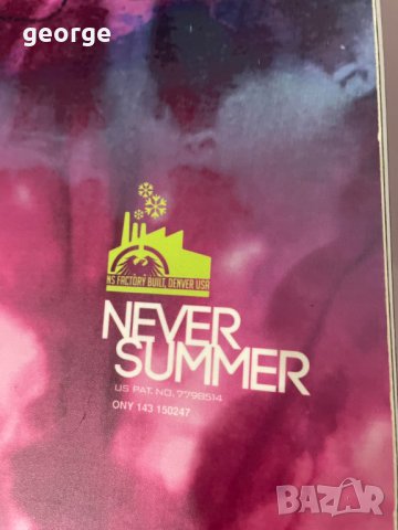Сноуборд NEVER SUMMER INFINITY, снимка 10 - Зимни спортове - 42827789