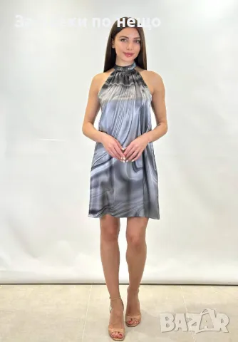 Celine Дамска Луксозна Сатенена Рокля Селин - 2 Цвята Код A553, снимка 4 - Рокли - 50153960