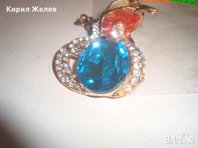 СКЪПОЦЕНЕН КЛЮЧОДЪРЖАТЕЛ КОБРА БРОНЗ ЕМАЙЛ КАМЪНИ и КРИСТАЛИ ПОЗЛАТЕН 14287, снимка 9 - Колекции - 30410893