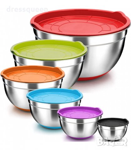 3155 Метални купи за разбъркване със силиконово дъно, снимка 3 - Съдове за готвене - 34237846