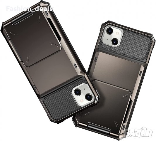 Нов Удароустойчив калъф за телефон с джоб за карти iPhone 14 / 14 Plus Айфон Защита , снимка 3 - Калъфи, кейсове - 38323049