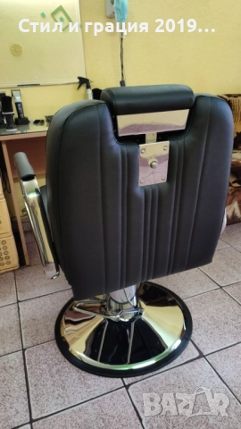 Фризьорски/бръснарски стол Tonsur - черен, снимка 6 - Бръснарски столове - 44600342