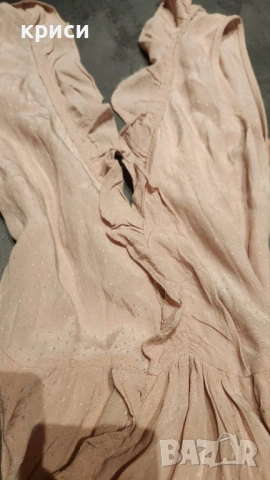 Дамска дълга рокля H&M цвят праскова размер 36, снимка 6 - Рокли - 54056943