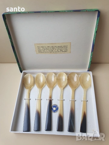 Винтиж лъжички от биволски рог, снимка 3 - Антикварни и старинни предмети - 53903922