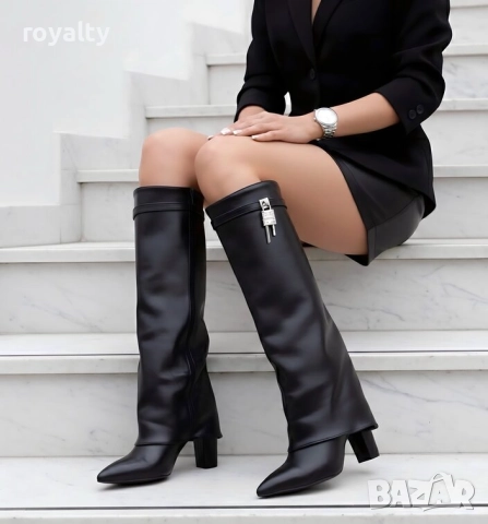Ботуши на Ток - Черна Кожа, снимка 2 - Дамски ботуши - 52828191