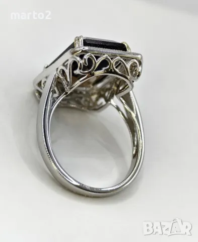 Красив сребърен 925 Пръстен с Натурален Раух Топаз (Опушен Кварц) и Циркони!, снимка 9 - Пръстени - 42062811